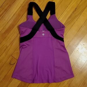 Lululemon Push Ur Limits Tank. Built in padded bra. Purple & black. Size 6.